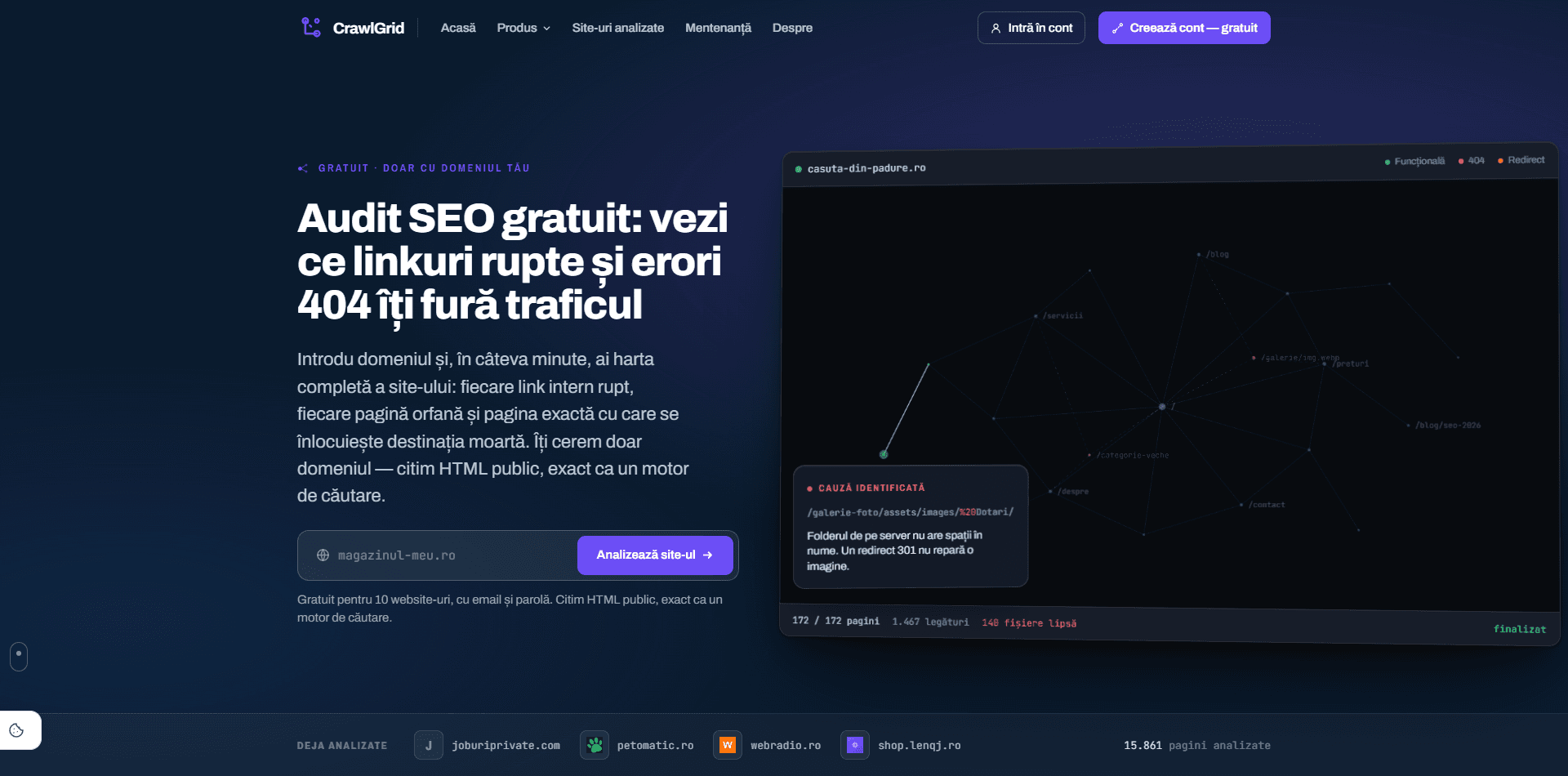 Pagina principală crawlgrid.ro